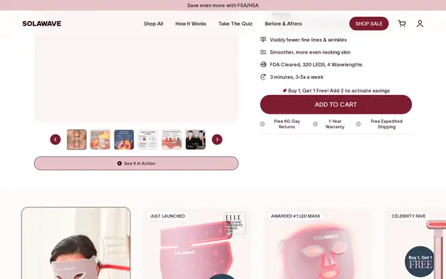 Solawave Shopify storefront