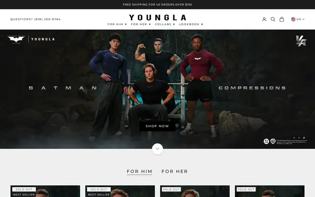 YoungLA Shopify storefront